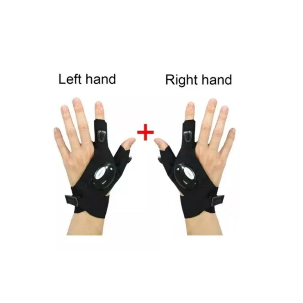 Luvas de pesca impermeáveis com lanterna LED, luz noturna