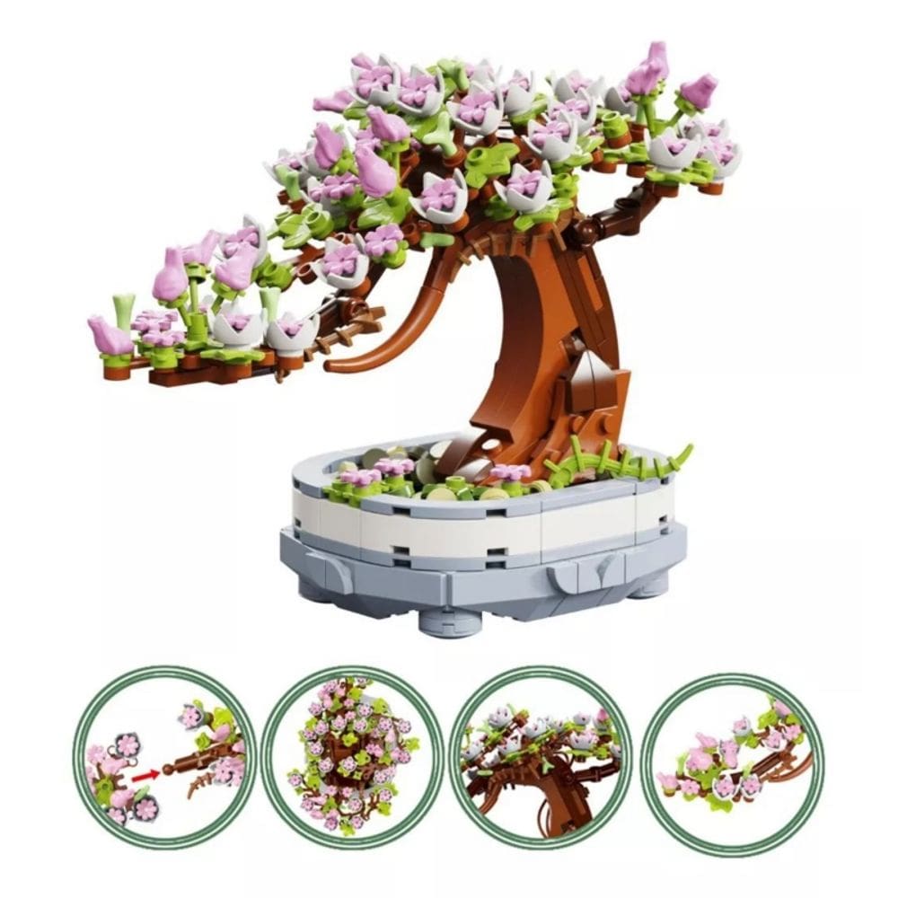 Toy Bonsai Cherry Pot para Lego compatível com 462 peças