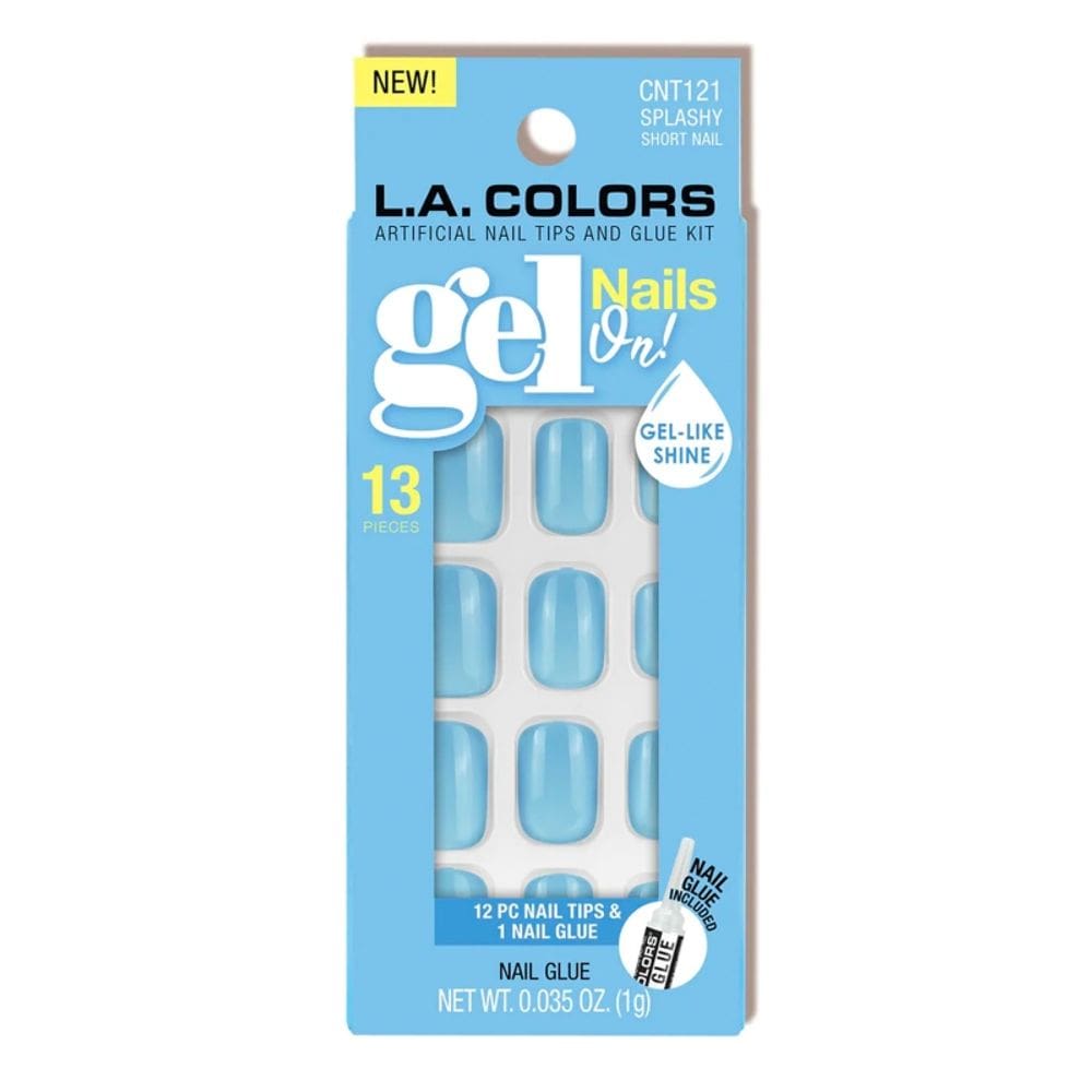 Conjunto de unhas Gel Press On LA Colors Splashy com 12 unhas e cola
