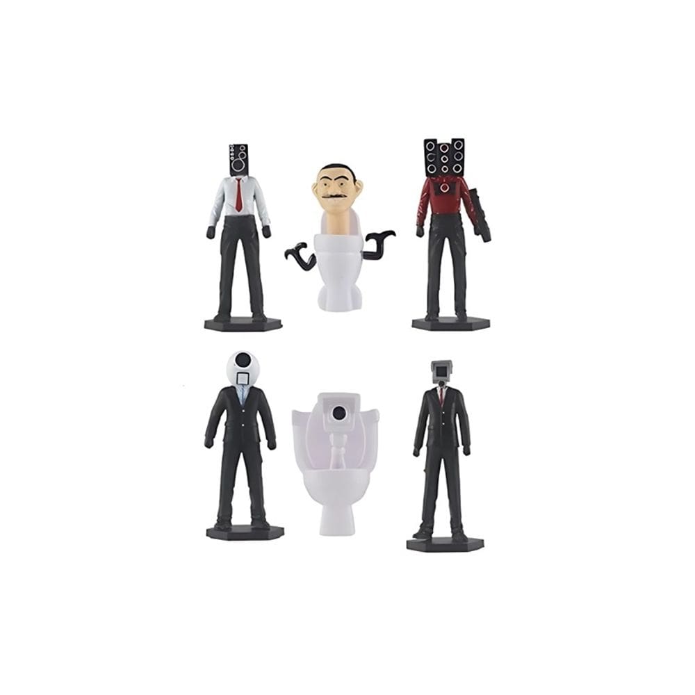 Conjunto de bonecos Skibidi Toilet Titan Speakerman 6 peças 9 cm