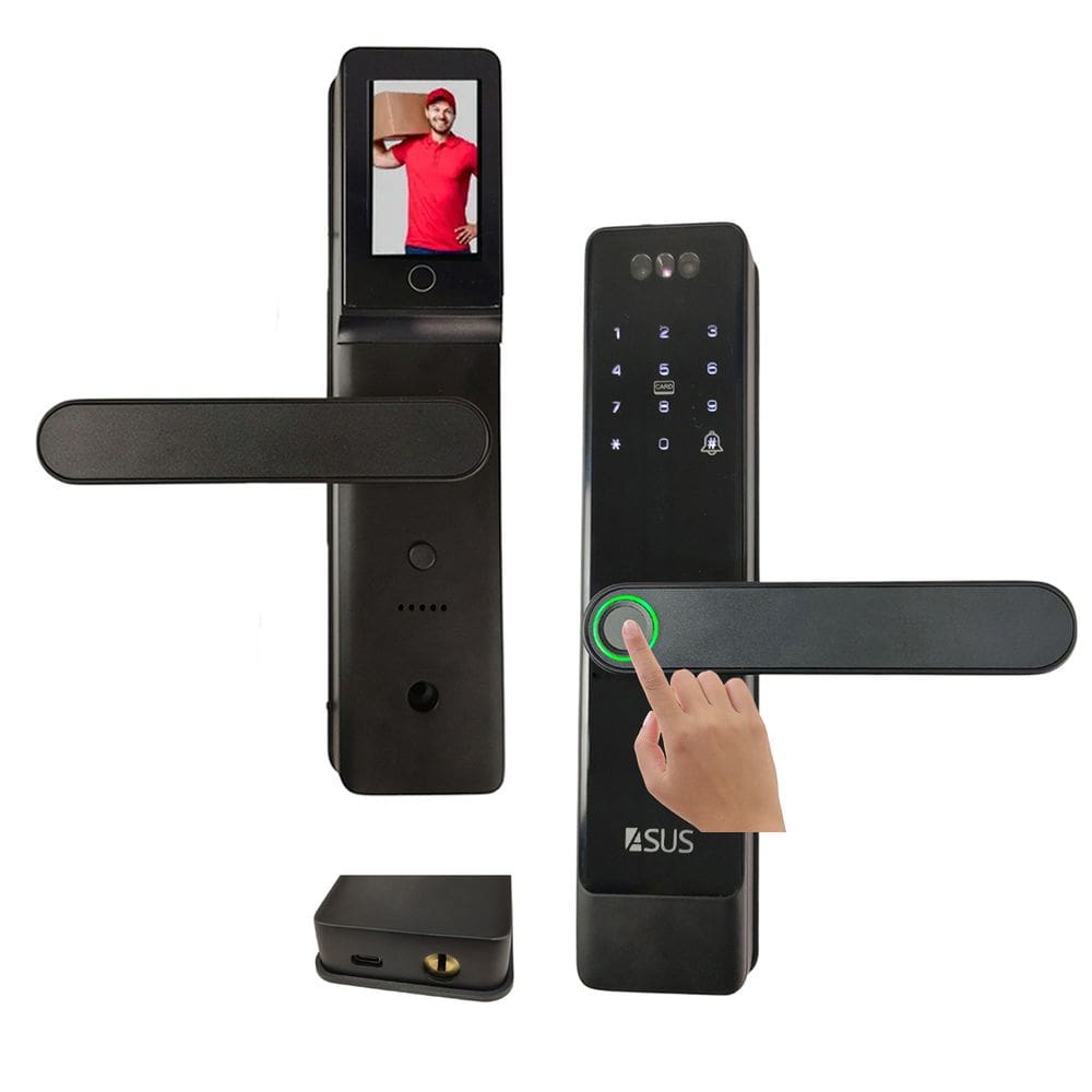 Fechadura Digital Eletronica Porta Senha Wifi App Celular Biometria Facial Chave Bateria Recarregavel Casa Residencia Acesso Restrito Segurança