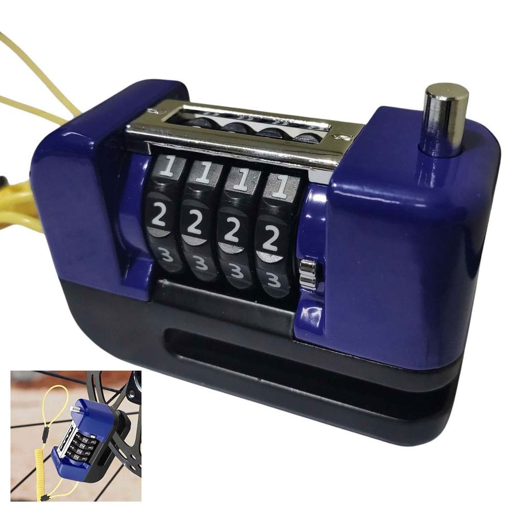 Trava de Disco Freio Antifurto Moto Bike Motocicleta Bicicleta Senha 4 digitos Cadeado Resistente Proteçao Segurança