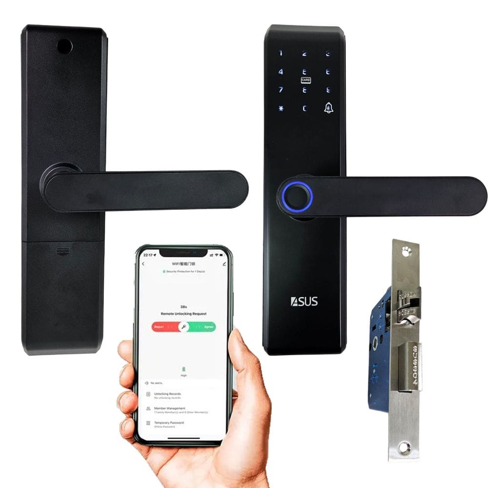 Fechadura Digital Eletrica Biometria Wifi App Celular Porta Portao Chave Cartao Rf Casa Residencia