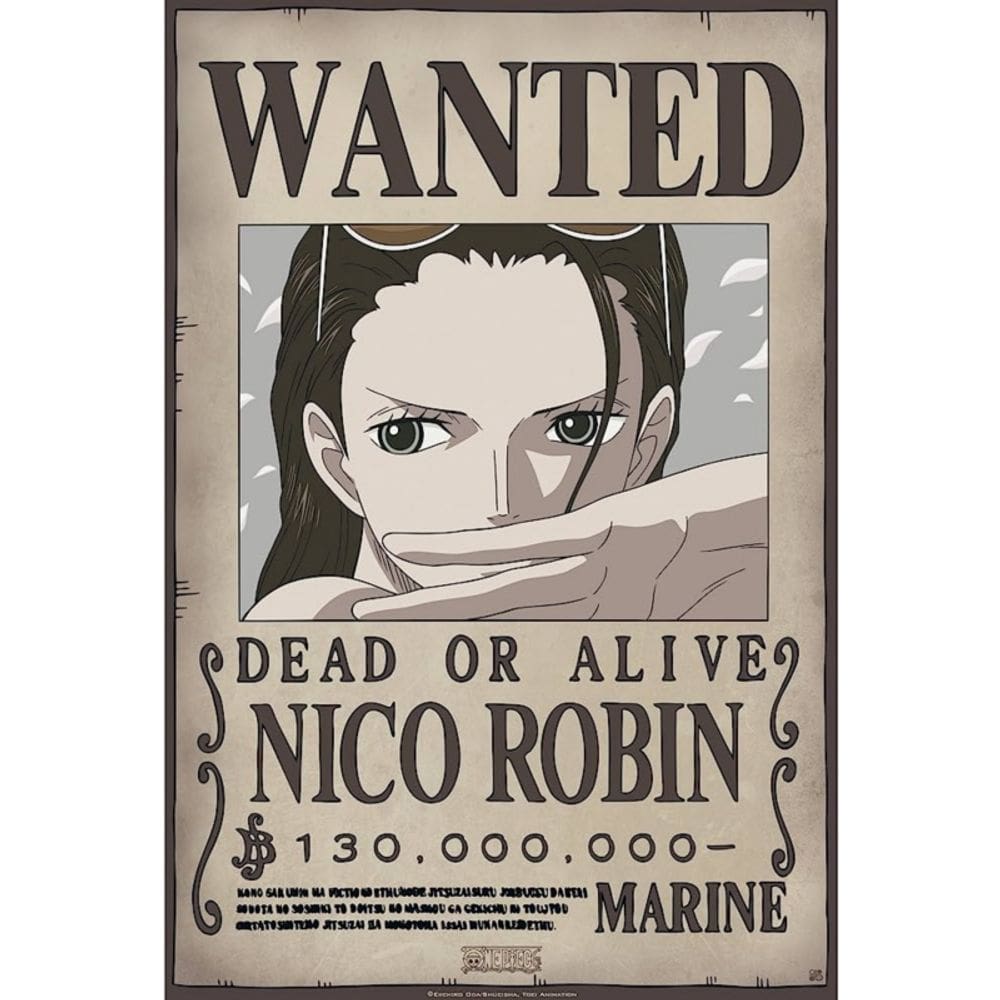Pôster One Piece Reward Wanted Nico Robin 28x42cm
