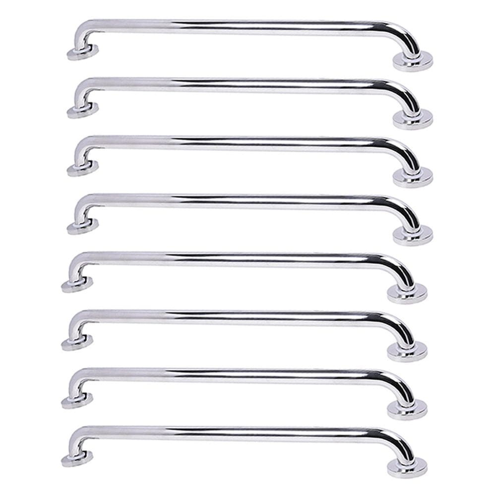 Barra De Apoio 80cm Inox Kit 8 Uni Idoso Cadeirante Acessibilidade Banheiro Box Escada Suporte