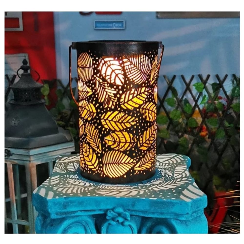 Lâmpada solar Lâmpada pendente Decoração de jardim 12x12x22cm