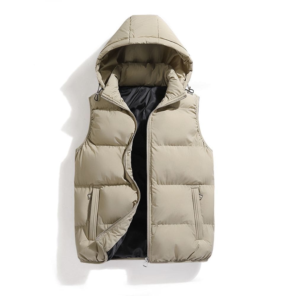 Casaco casual para homens com capuz - bege