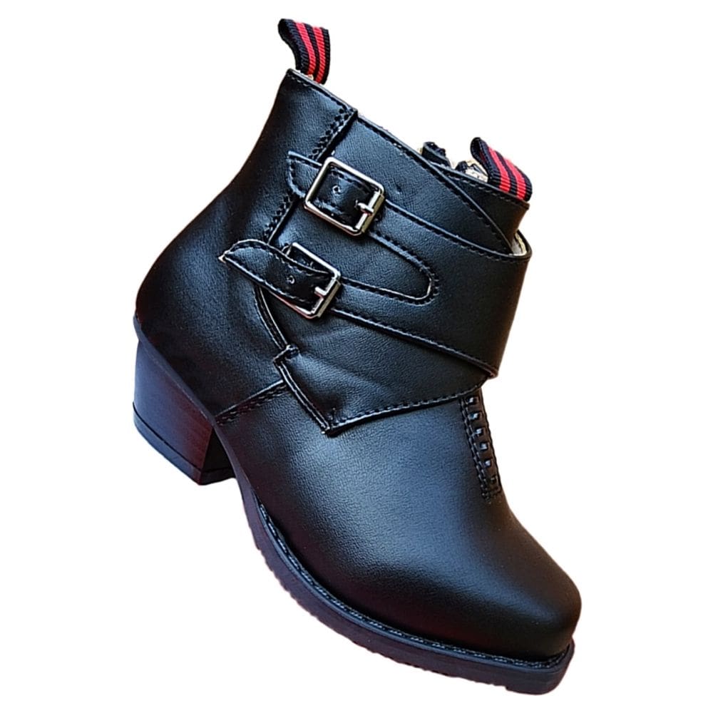 Shoe Heated Toddler Hollow Double Buckle 7295 Black Tamanho 20-