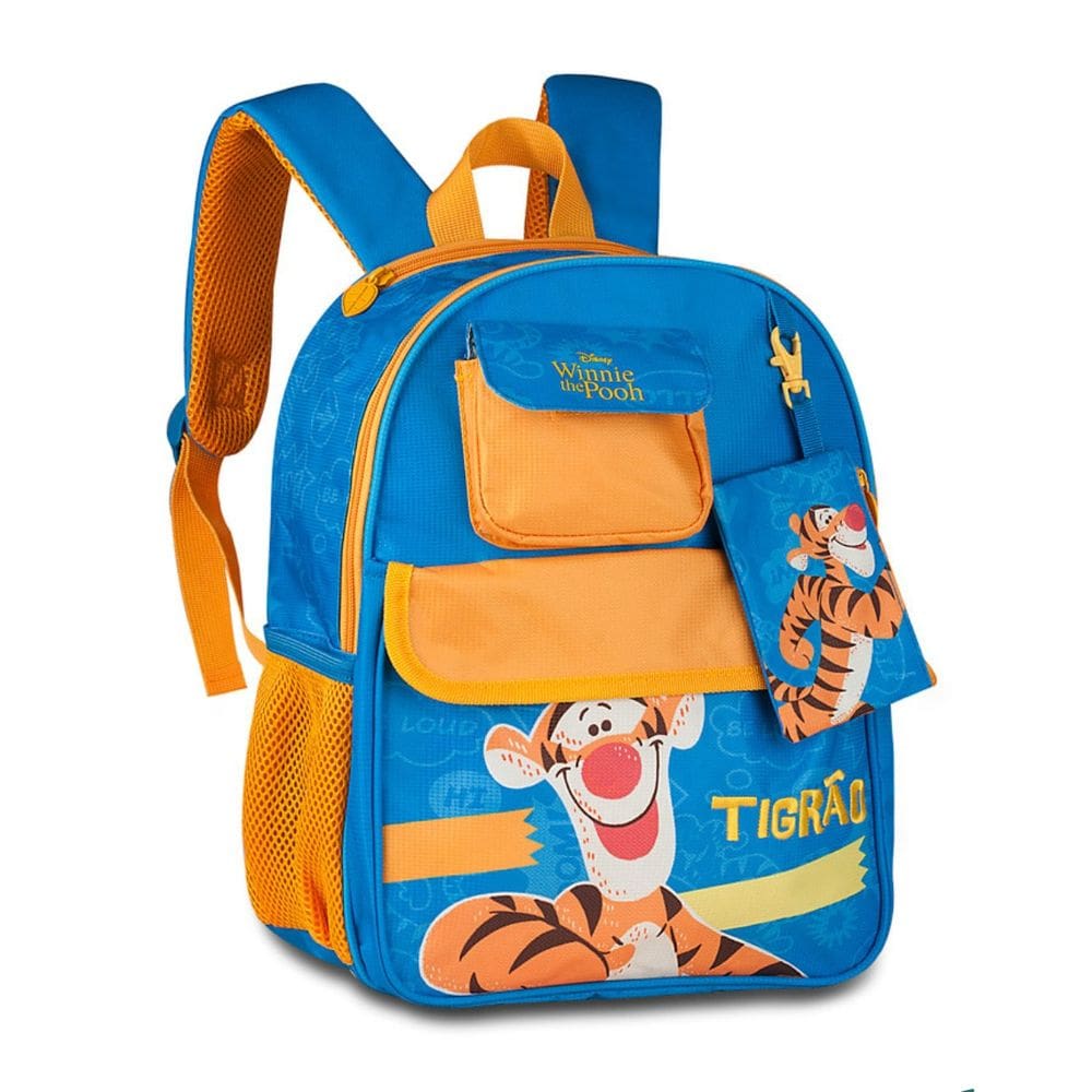 Mochila Costas Escolar Creche Tigrão Disney Capuz Meninos