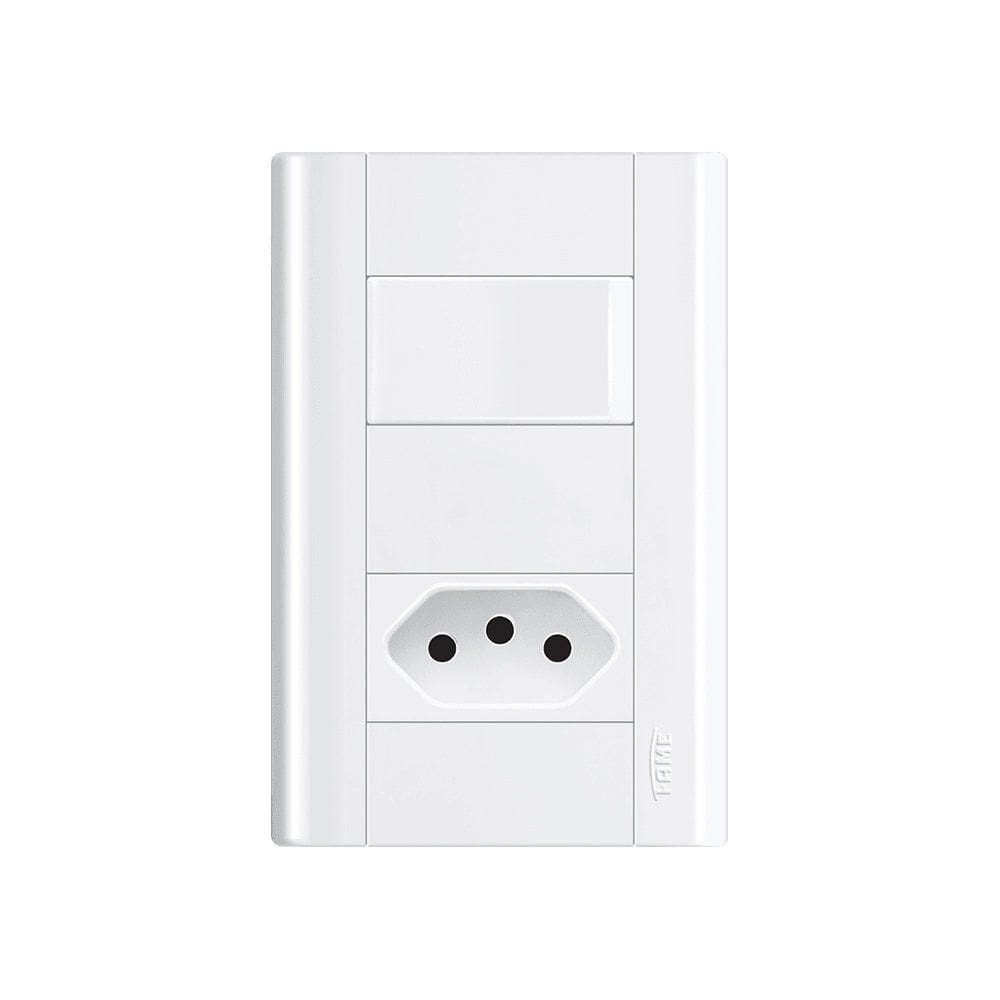 Interruptor Simples e Tomada 2P+T 10A Fame Modulare com Placa 4x2