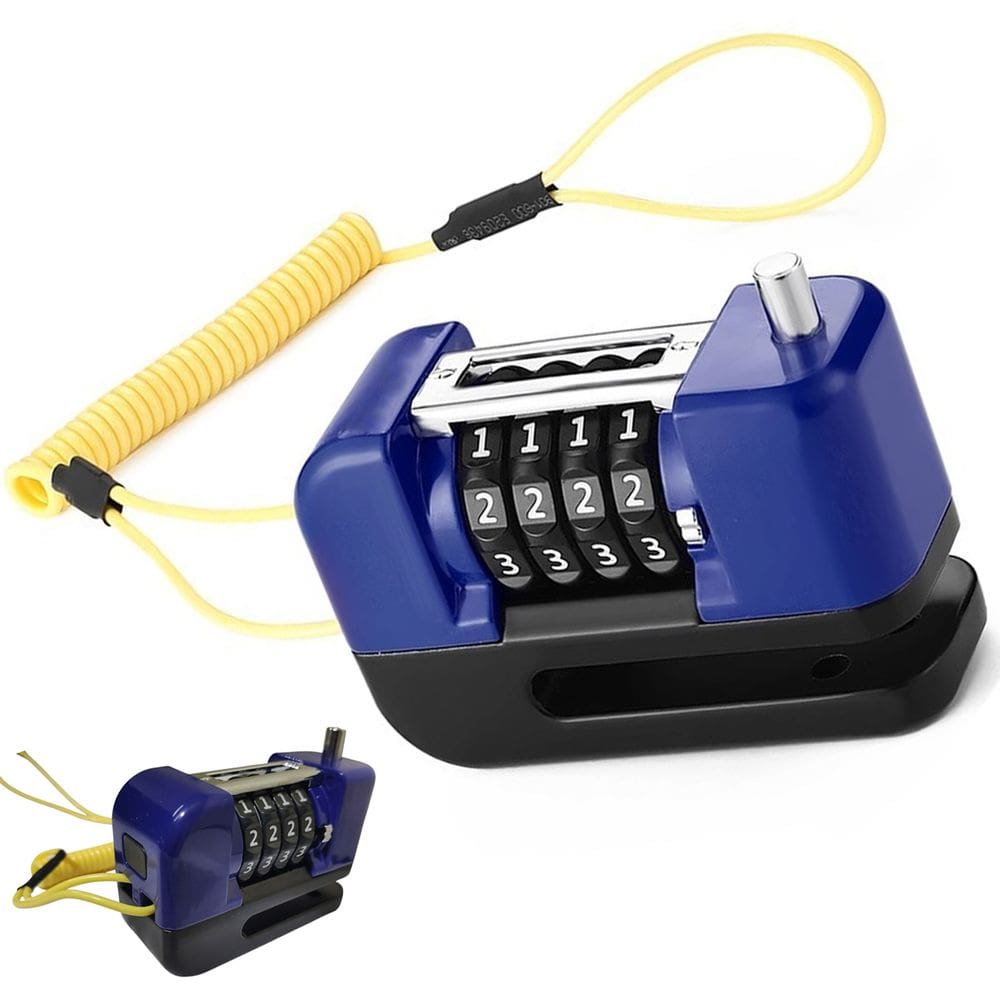 Trava de Disco Freio Senha 4 digitos Antifurto Moto Bike Motocicleta Bicicleta Cadeado Segurança Resistente Proteçao