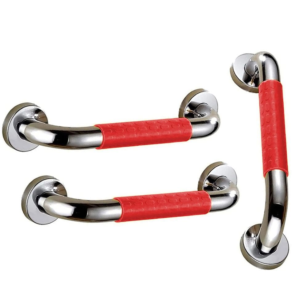 Barra de Apoio 40cm Inox Kit 3 uni Suporte Antiderrapante Banheiro Box Escada Gestante Acessibilidade Cadeirante
