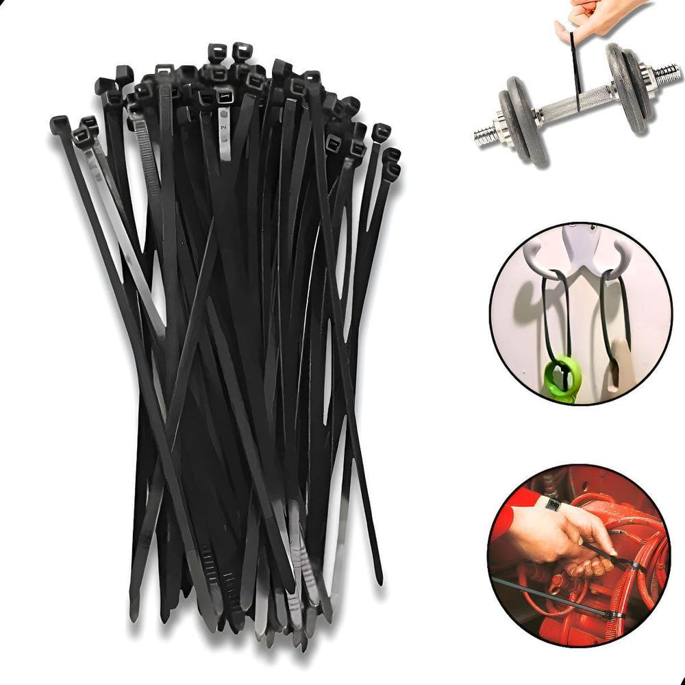 Abraçadeira De Nylon 40Cm X 7,6Mm Com 50 Unidades - Preta