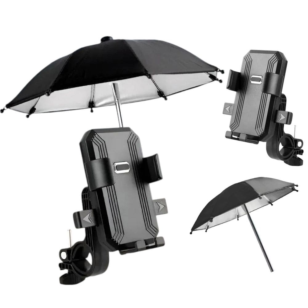 Suporte Celular Guarda Chuva Moto Bike Motocicleta Bicicleta Protege Chuvisco Respingos Sol Piloto Motoboy Ciclista