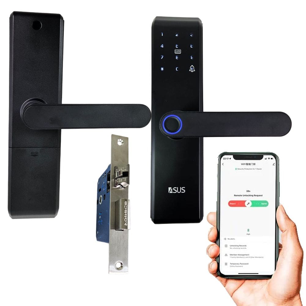 Fechadura Digital Eletronica Porta Biometria Wifi App Celular Cartao Chave Casa Residencia Segurança Proteçao