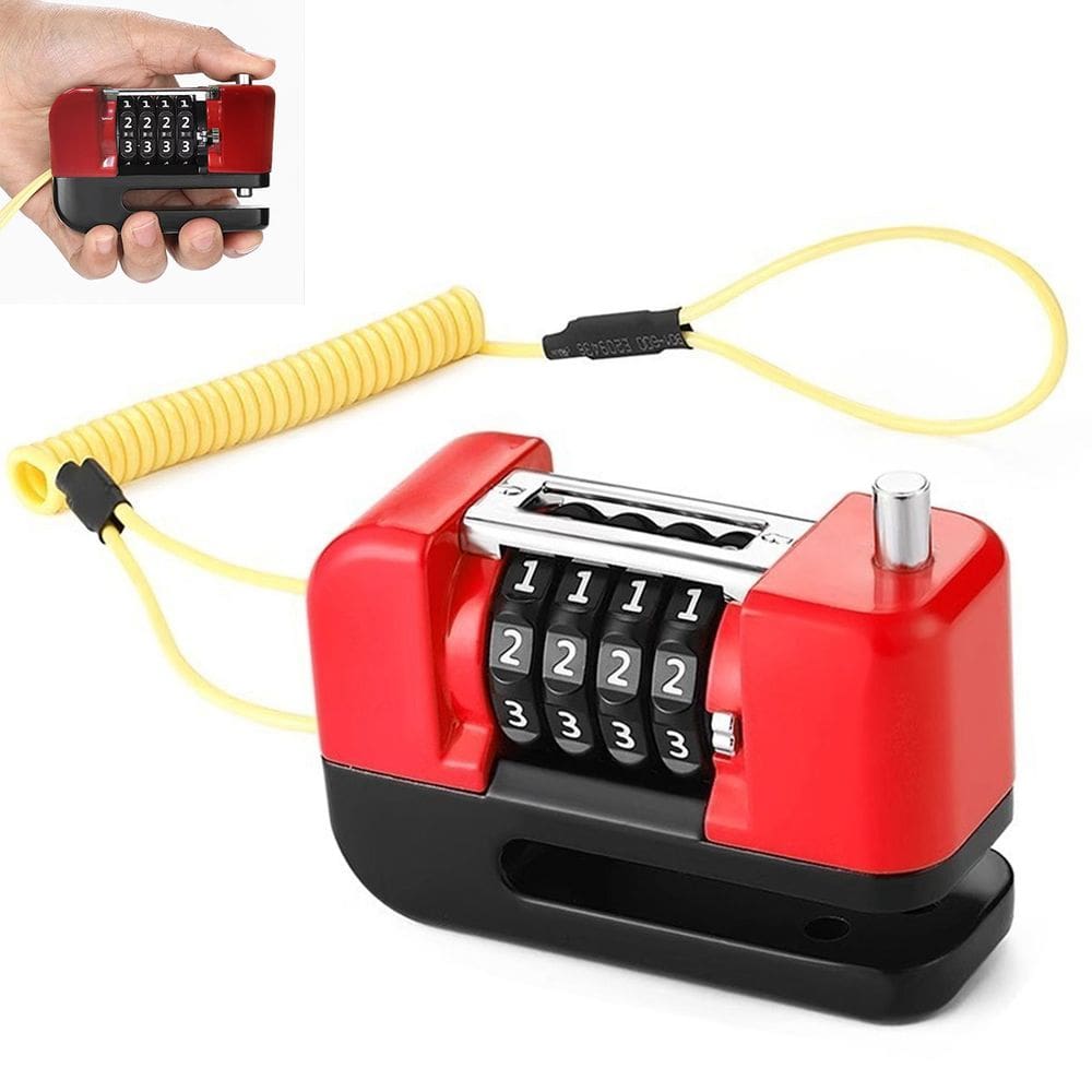 Trava de Disco Freio Antifurto Senha 4 digitos Moto Motocicleta Antifurto Bicicleta Cadeado Segurança Proteçao Resistente