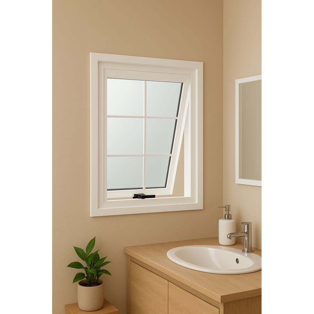 Janela Max Ar 80x60 Aço Branco C/grade e Vidro R-120- Branco