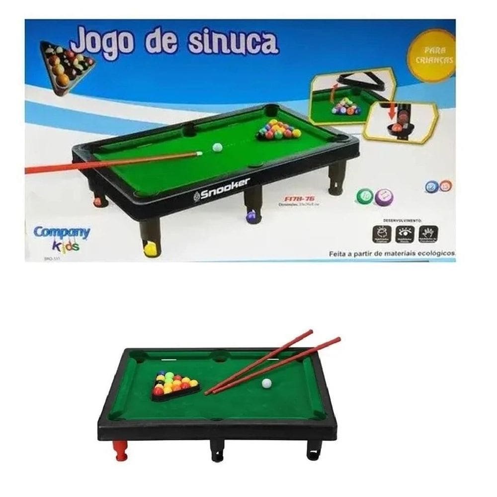 Brinquedo Jogo De Sinuca Bilhar C/Taco E Bolas Infantil
