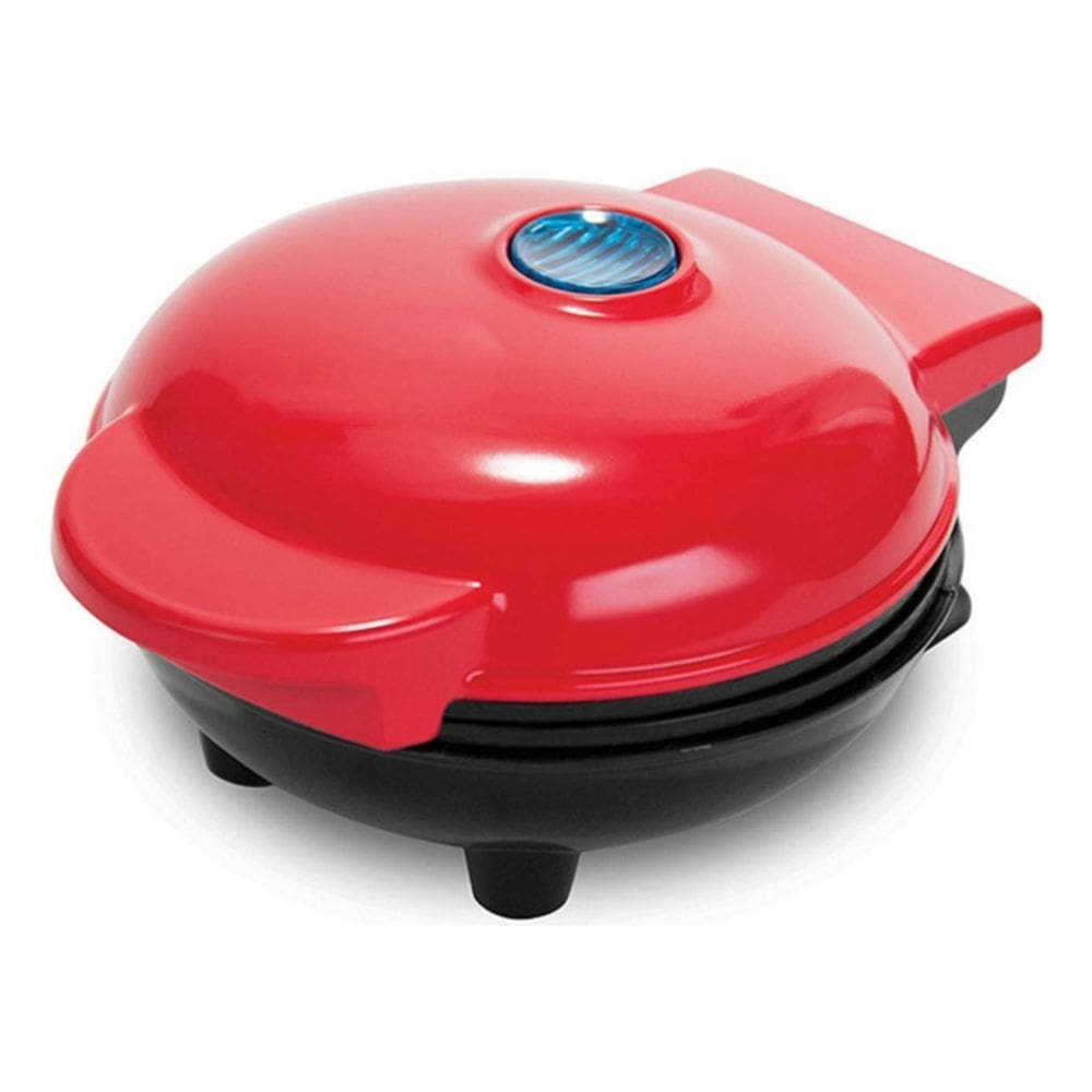 Mini máquina de waffles elétrica redonda vermelha 350W 220-240V
