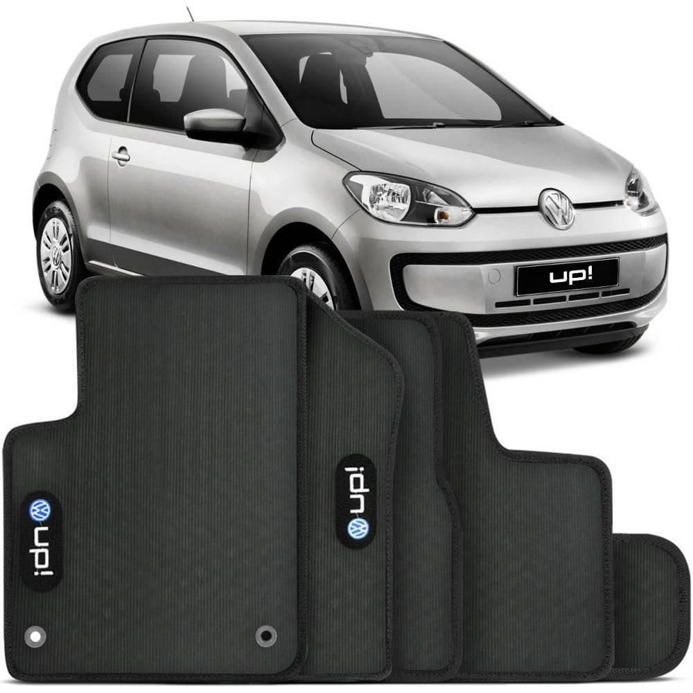 Tapete Automotivo Up - Borracha Pvc Bordado Linha Black