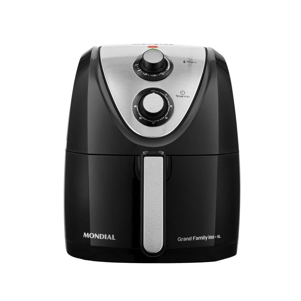 Fritadeira Air Fryer Mondial AFN-50-BI - 5 Litros, 1900W, Preto/Inox