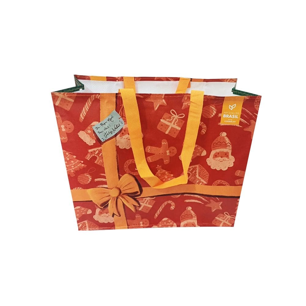 100 Sacolas Grandes Ráfia 39X44X22Cm Natal Presente B4U