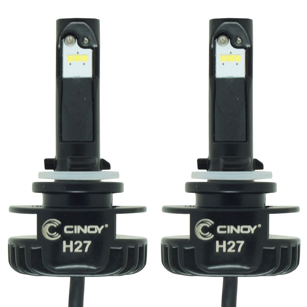 Kit Par Lâmpada Super Ultra Led Plus Automotiva H27 12000 Lumens 6500K Cinoy YN-LSLH27P