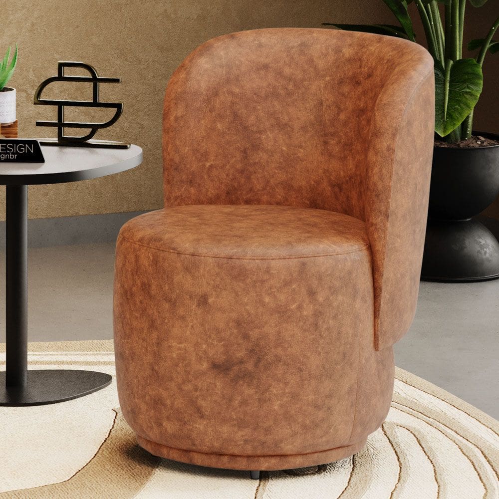 Poltrona Orgânica Decorativa Living Molly Couríssimo Caramelo - Desk Design