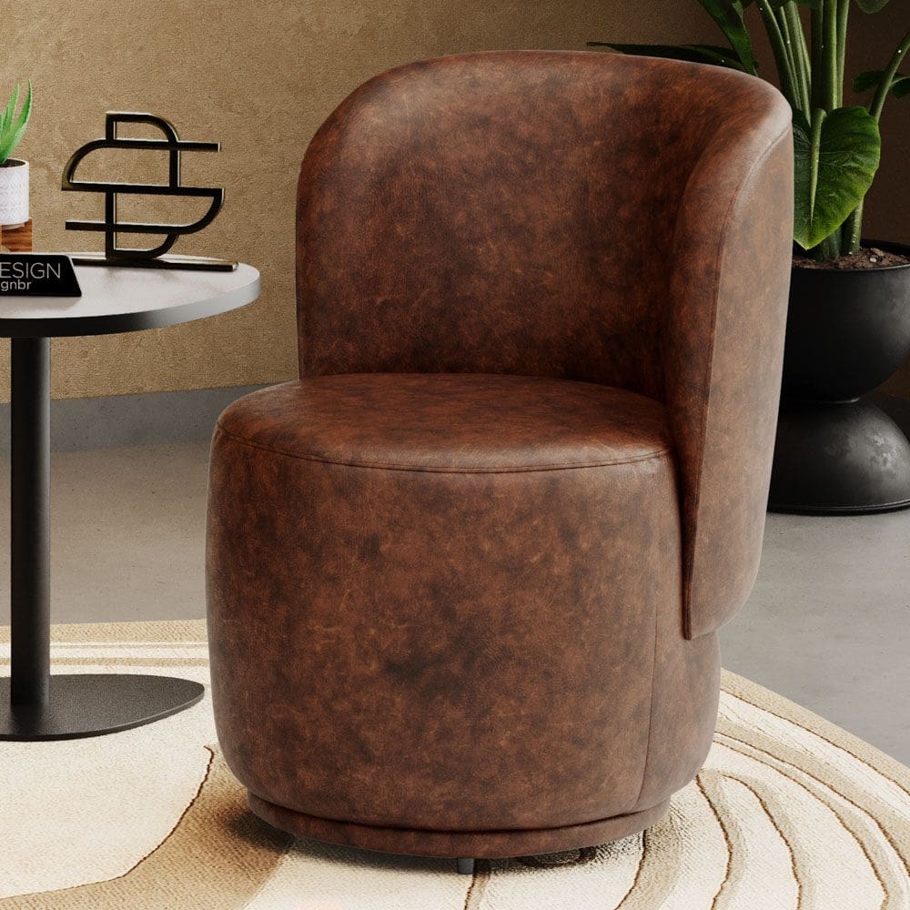 Poltrona Orgânica Decorativa Living Molly Couríssimo Whisky - Desk Design