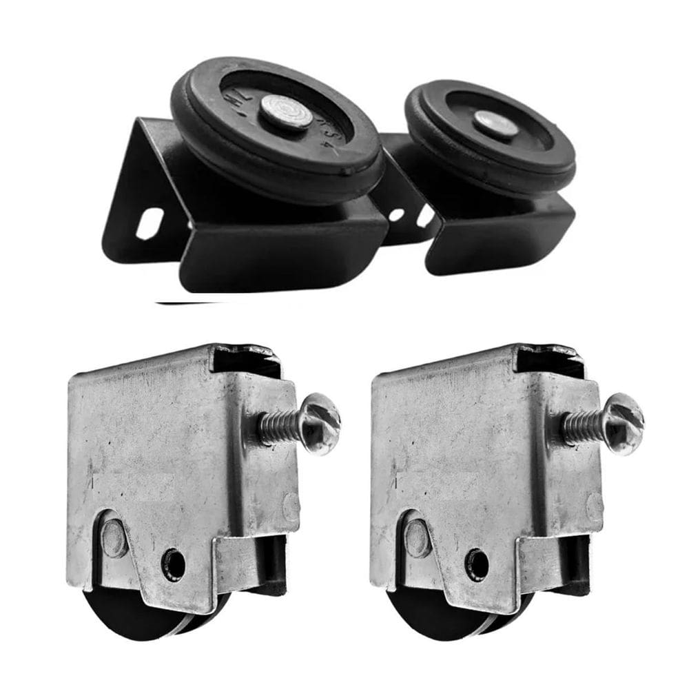 Kit Guia E Roldana Articulada Para Porta Correr De Aço 45Mm