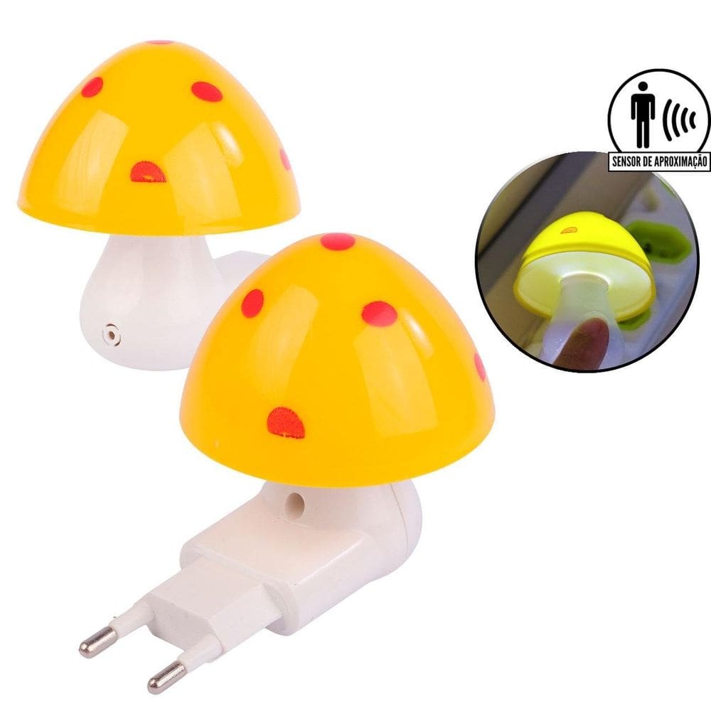 Luminária de Tomada Bivolt Cogumelo - Tudo em Caixa