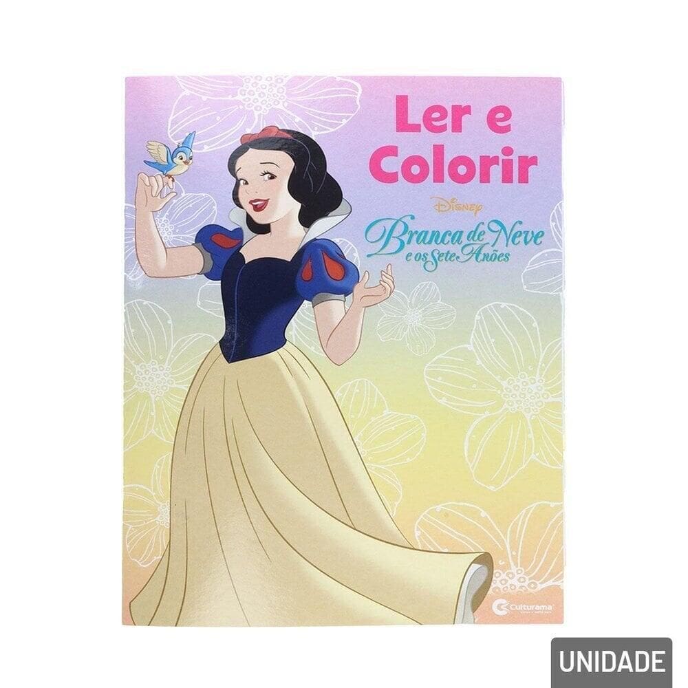 Livro LER e Colorir Branca de Neve 8 Páginas - Tudo em Caixa
