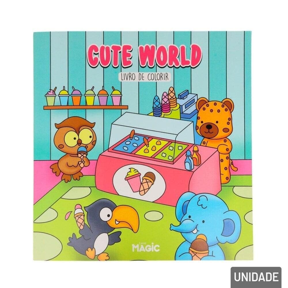 Livro de Colorir Cute World 24 Páginas - Tudo em Caixa