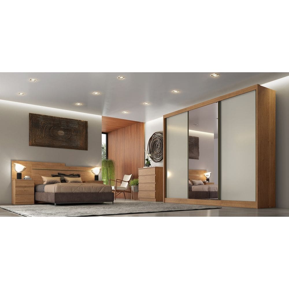 Guarda Roupa Casal - Londres - Cumaru/Fendi - Novo Horizonte