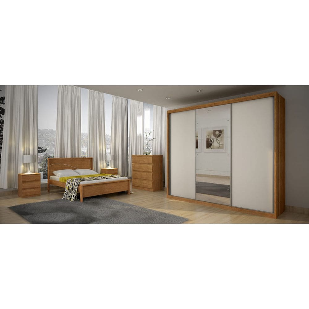 Guarda Roupa Casal - Palazzo - Cumaru/Fendi - Novo Horizonte