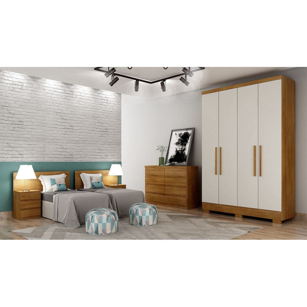 Guarda Roupa Solteiro - Veneza-Cumaru/Fendi - Novo Horizonte