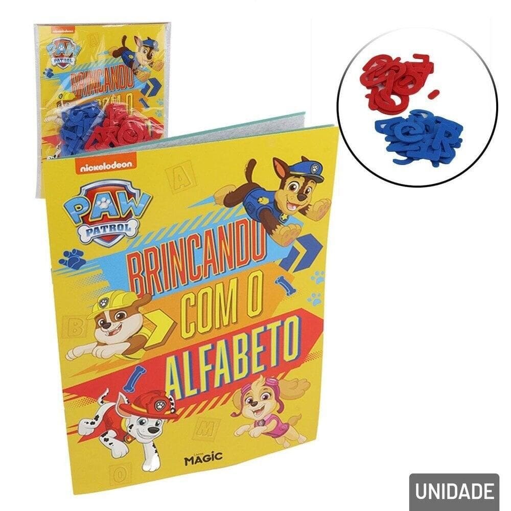 Livro Didático Alfabeto EVA 63 Pçs Patrulha Canina - Tudo em Caixa