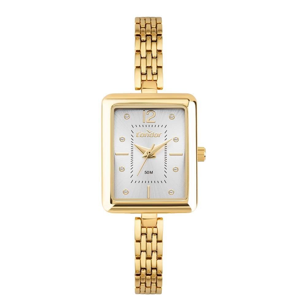 Relógio Condor Feminino Ref: Co2035nuq/5k Retangular Bracelete Dourado