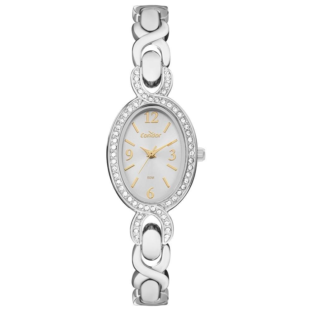 Relógio Condor Feminino Ref: Co2035nvj/5k Oval Bracelete Prateado