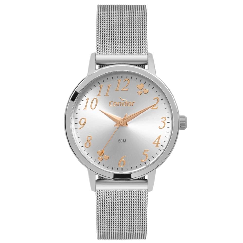 Relógio Condor Feminino Ref: Co2035ndq/4k Casual Mesh Prateado