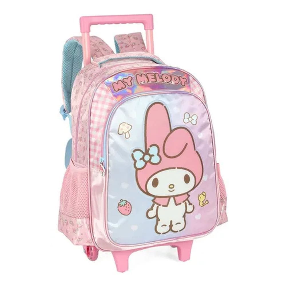 Mochila De Rodinhas Hello Kitty My Melody Rosa - Luxcel