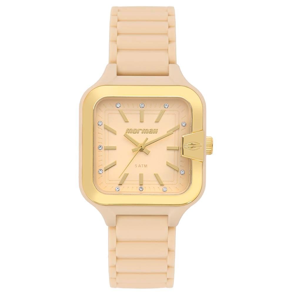 Relógio Mormaii Feminino Ref: Mo2036jq/8x Esportivo Retangular Nude
