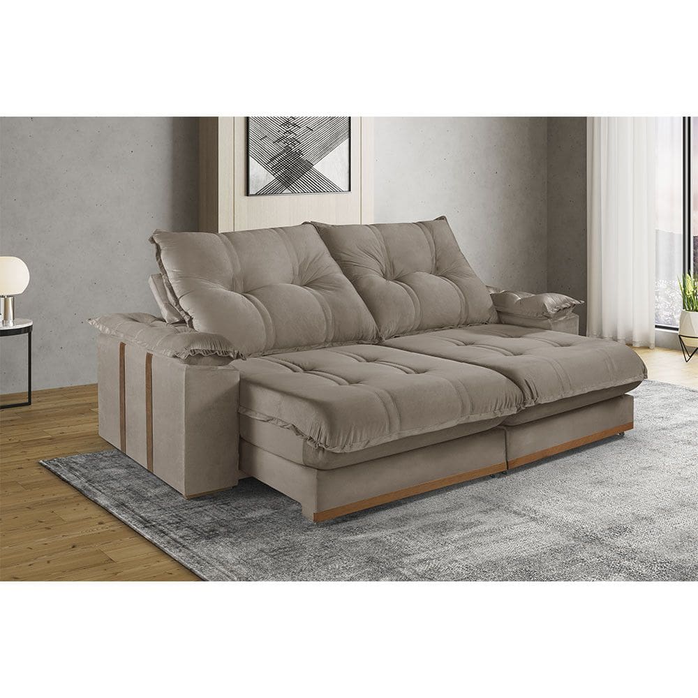 Sofa Retratil e Reclinavel 2 Lugares M-193 2,10m Molas Ensacadas Pillow Top Estofados Martins