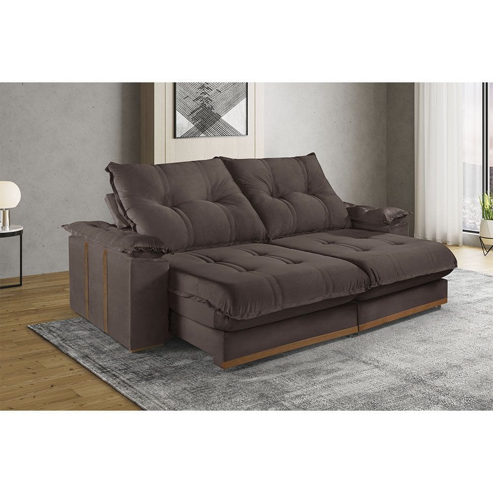 Sofa Retratil e Reclinavel 3 Lugares 2,30m M-193 Molas Ensacadas e Pillow Top Estofados Martins