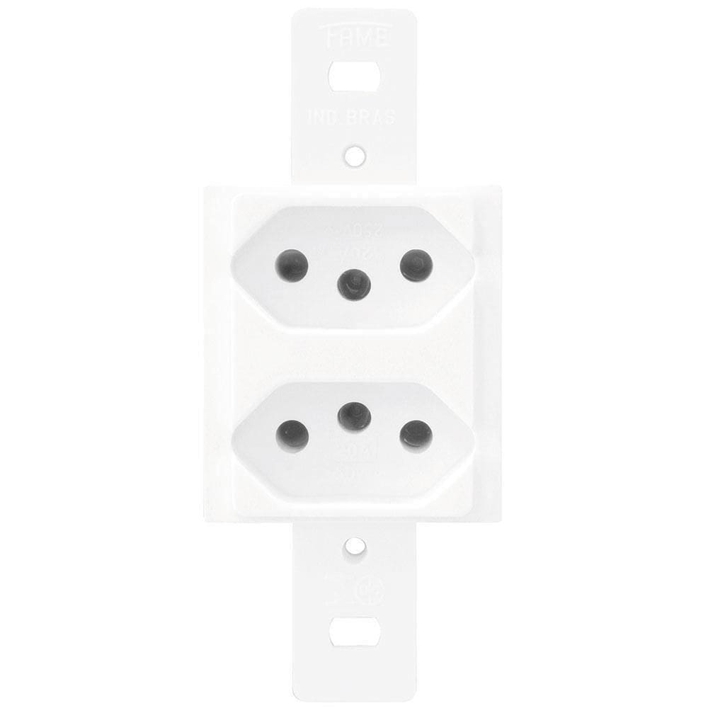 Modulo 2 Tomadas 2p+t 20a 250 Volts Blanc - 1338 - Fame 2 Tomadas 20a S-placa Blanc 1338 Fame