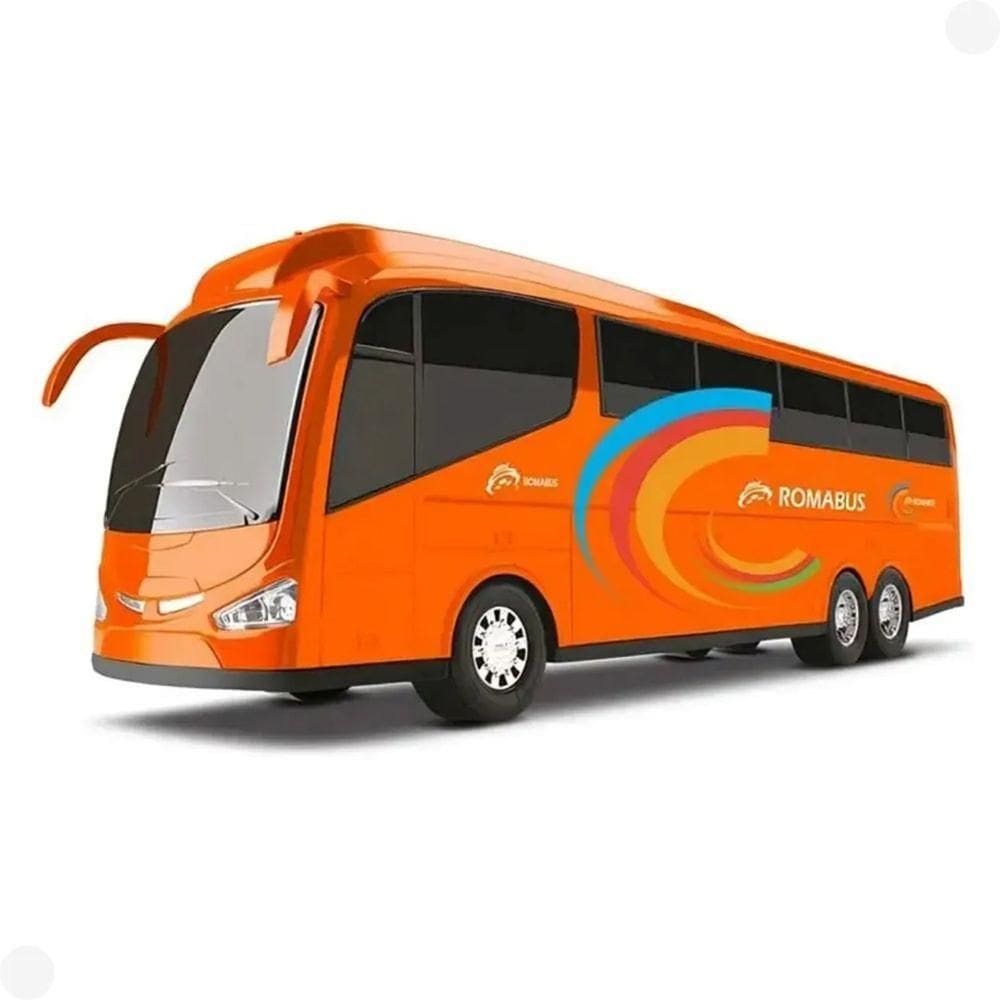 Miniatura Carrinho ônibus Roma Bus Executivo Roda Livre Laranja