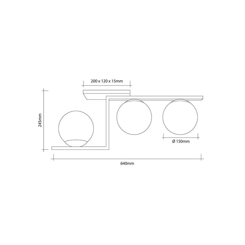 Lustre Plafon Havana 3 Startec Cobre 64Cm - Alumínio E Vidro