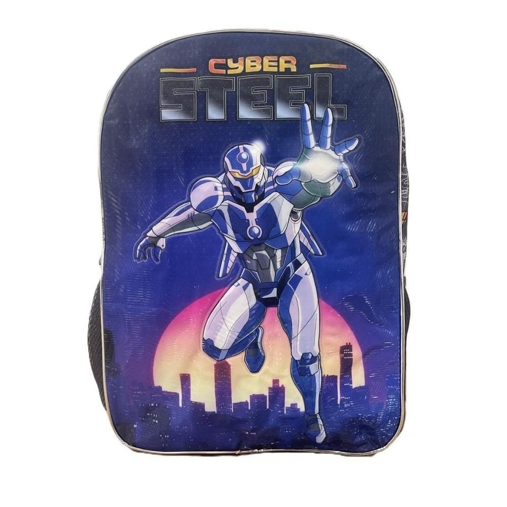 Mochila De Costas Infantil Criança Unissex Escolar Cyber Steel