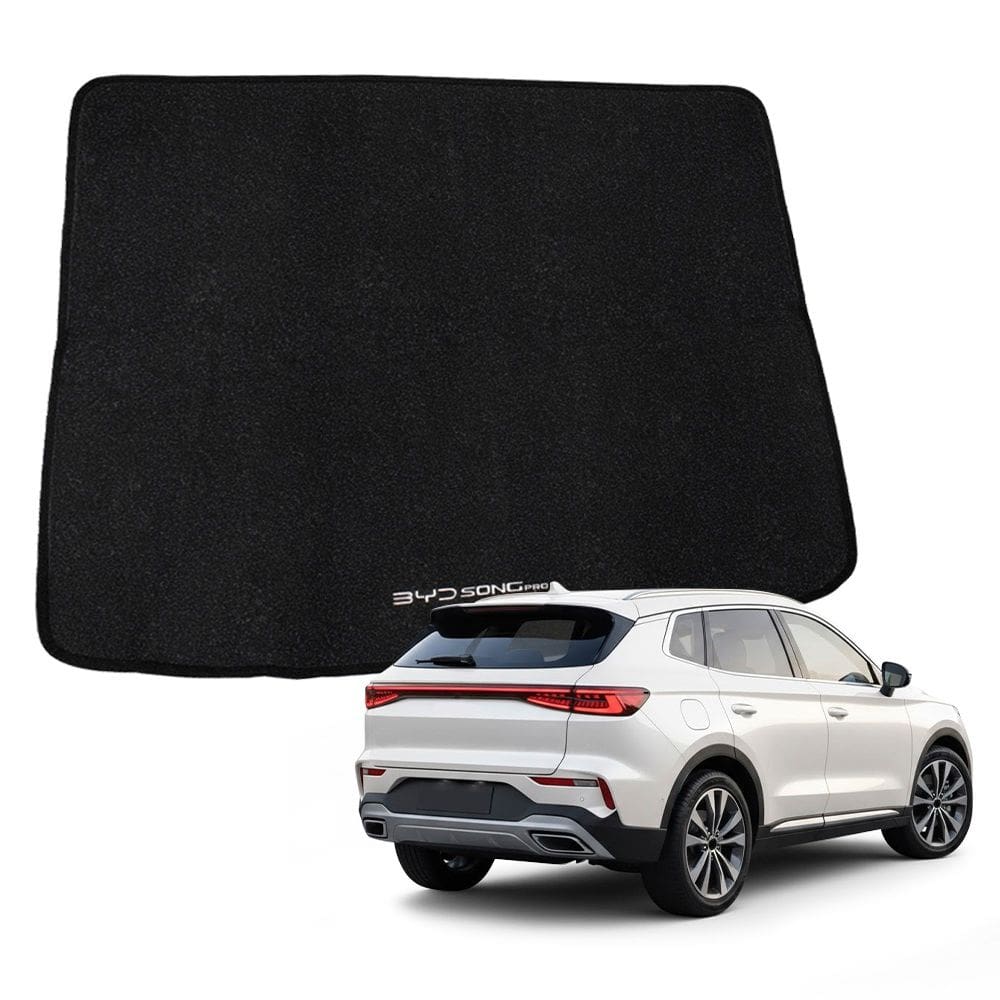 Tapete Porta Malas para BYD Song Pro 2024 a 2026 Forração em Carpete Preto