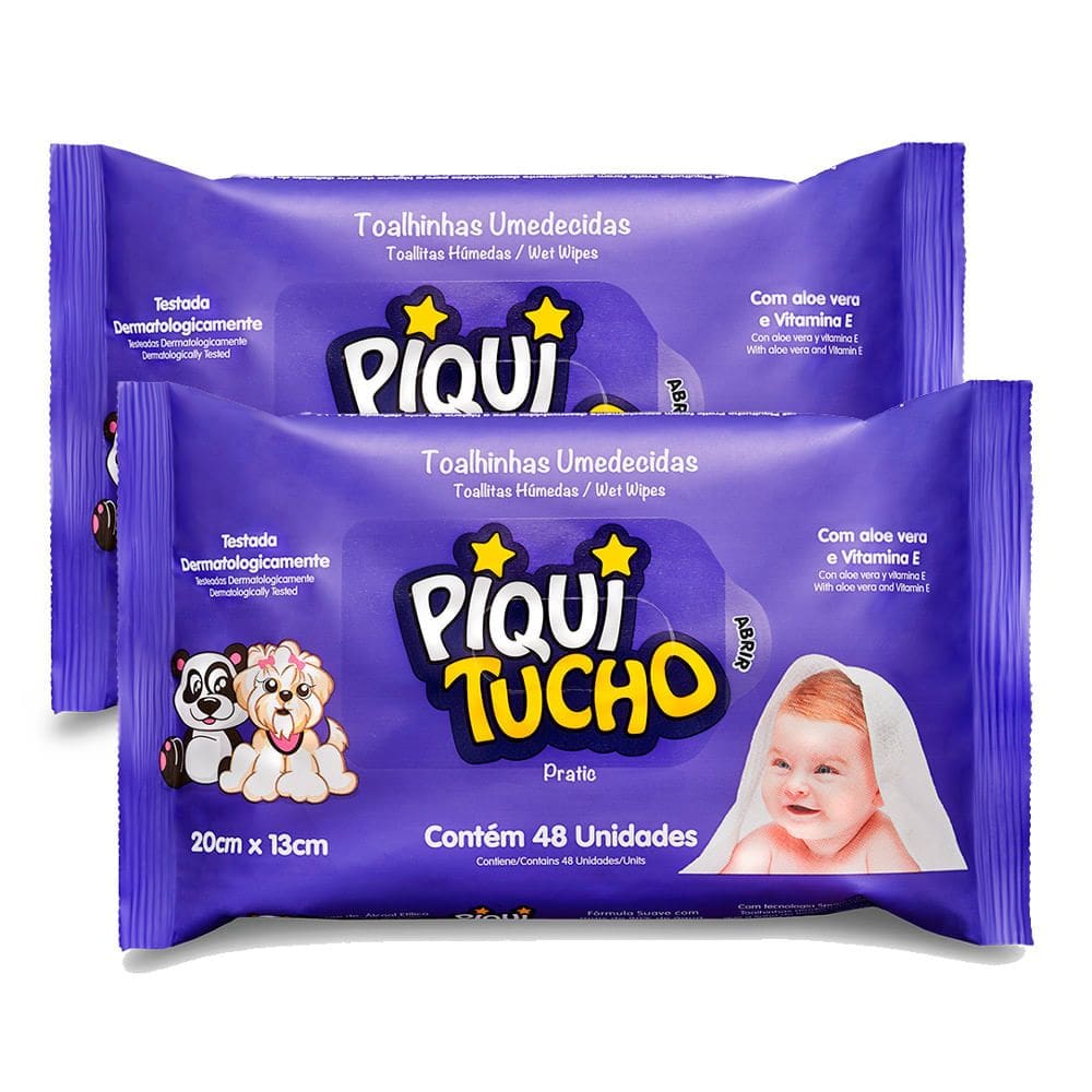 Kit 2 Toalha Umedecida Piquitucho Pratic 48 Unidades